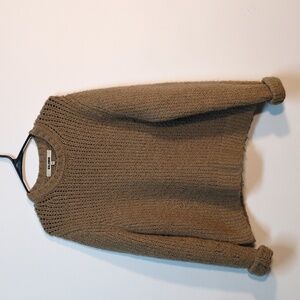 Baldwin Wool Mohair Chunky Knit Sweater Cream Tan Cozy Minimalist Size M